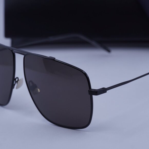 Saint Laurent SL298 001 Aviator Sunglasses - Black - Picture 6 of 9
